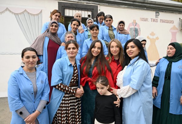 Leyla Əliyeva və Alyona Əliyeva Şamaxıda sosial tikiş müəssisəsinin fəaliyyəti ilə tanış olublar (FOTO)