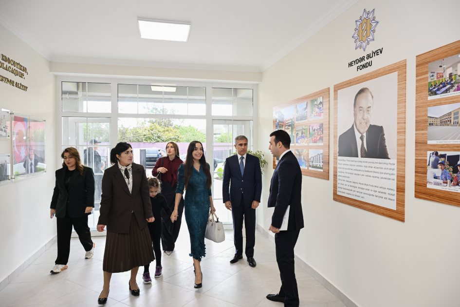 Leyla Əliyeva və Alyona Əliyeva Şamaxının Göylər kəndində körpələr evi-uşaq bağçasının açılışında iştirak ediblər (FOTO)