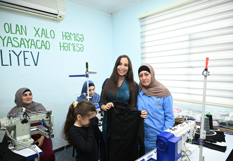 Leyla Əliyeva və Alyona Əliyeva Şamaxıda sosial tikiş müəssisəsinin fəaliyyəti ilə tanış olublar (FOTO)