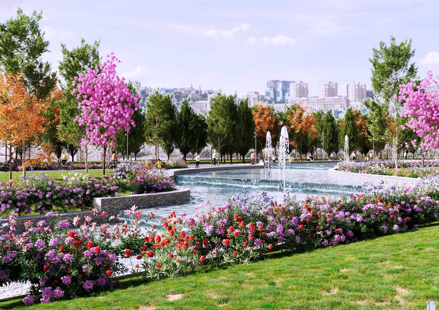 Bakının mərkəzində yeni park salınır (FOTO)