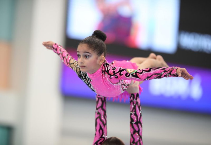 Akrobatika və aerobika gimnastikası üzrə ölkə birinciliklərinə start verilib (FOTO)